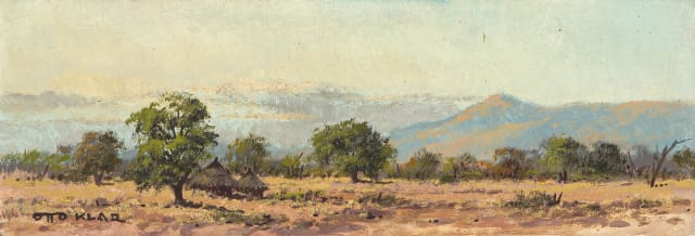 Otto Klar; Landscape with Huts