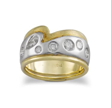 Diamond and 18ct yellow and white gold ring