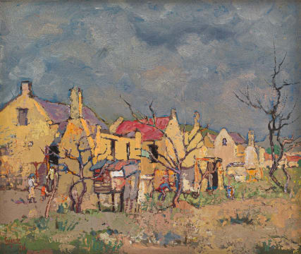 Gregoire Boonzaier; Geel Huisies, Suurbraak Dist. Swellendam