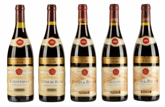 E. Guigal; Côtes du Rhône & Gigondas; 1998, 2003 - 2004; 5 (1 x 5); 750ml