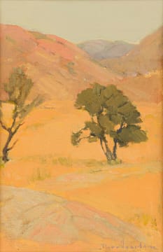 Piet van Heerden; Trees in an Orange Landscape