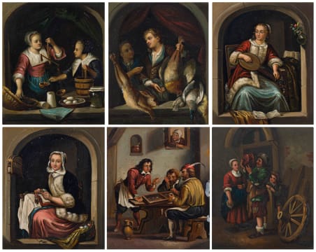 Continental School 19th Century; Scenes of Domestic Life, six
