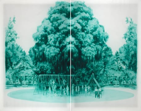 Ruby Swinney; Kindergarten, diptych