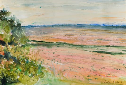 Alice Elahi; Landscape in Pink and Green