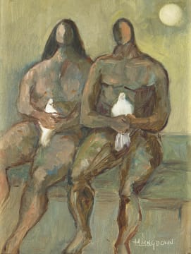 Amos Langdown; Two Figures with Doves