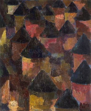 François Krige; Huts in a Landscape