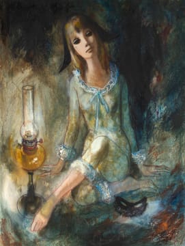 Jean-Baptiste Valadié; Young Girl with Lamp