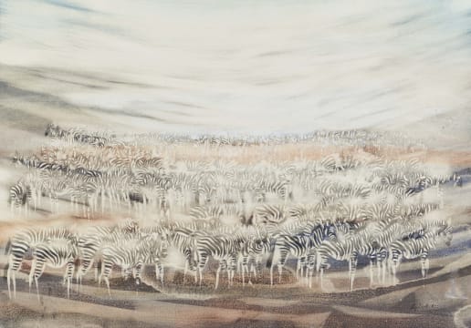 Gordon Vorster; Zebra on Brown Sand