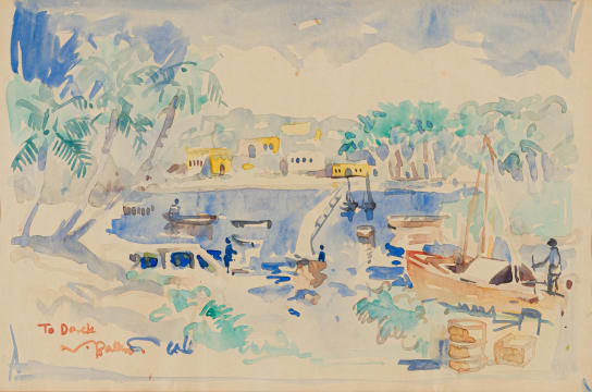 Walter Battiss; Boats on a Lake