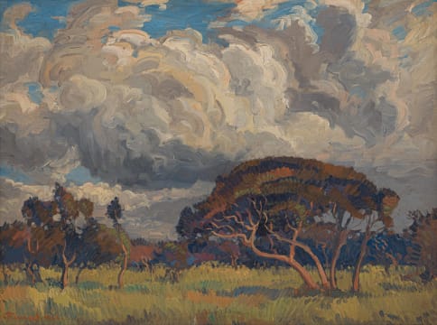 Jacob Hendrik Pierneef; Bushveld Landscape with Trees