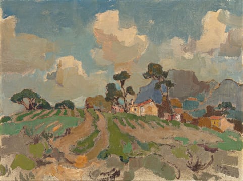Gregoire Boonzaier; A Farmhouse and Vineyards