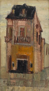 Barbara Grace Burry; House with Orange Wall