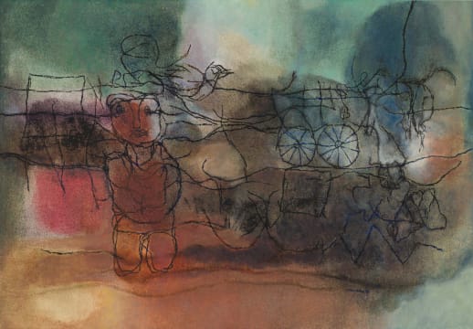 Louis Maqhubela; Abstract Composition with a Figure