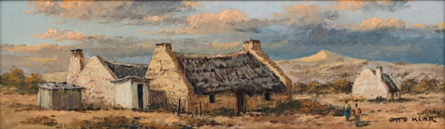 Otto Klar; Landscape with Dwelling and Figures