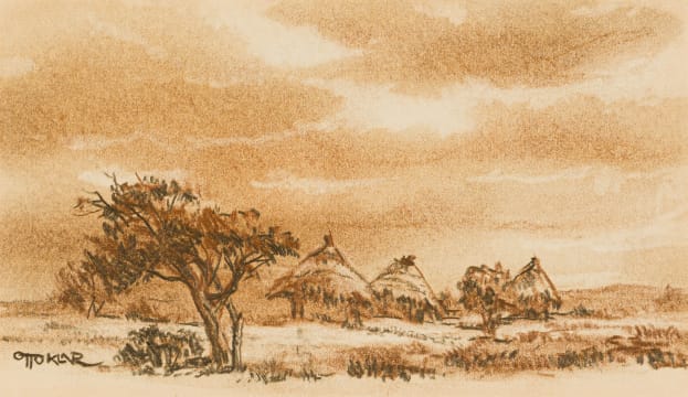 Otto Klar; Huts in a Landscape
