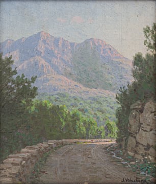 Jan Ernst Abraham Volschenk; Mountain Landscape with Roadway