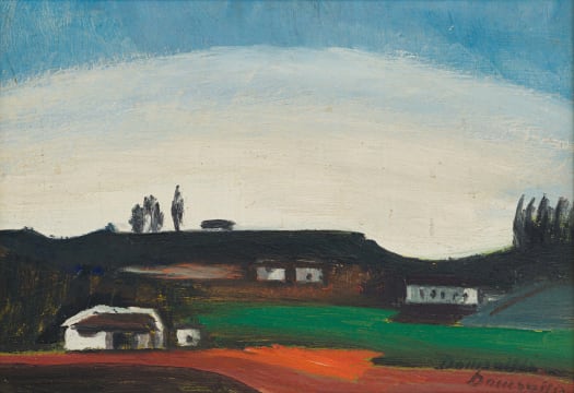 Pranas Domsaitis; Houses in a Landscape