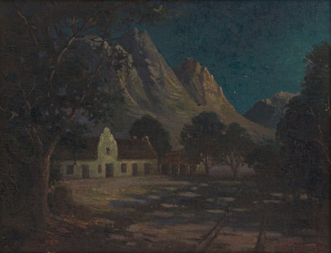 Leo François; Cape Dutch House at Night