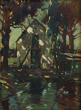 Sydney Carter; Barn and Pond