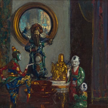 John Henry Amshewitz; Still Life with Porcelain Figurines