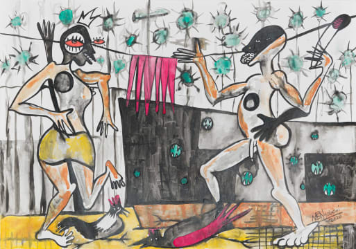 Blessing Ngobeni; Figures with Birds