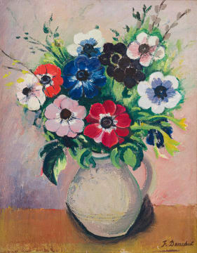 Pranas Domsaitis; Anemones in a Vase
