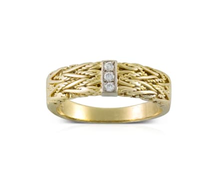 18k yellow gold weave ring