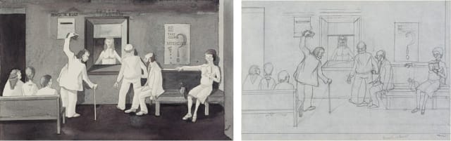 Fred Page; Reach or Bust (painting and sketch), two