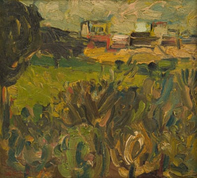 Wolf Kibel; Landscape with Buildings and Spire