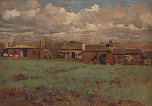 Frans Oerder; Landscape with Buildings
