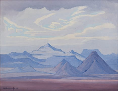 Jacob Hendrik Pierneef; Landscape with Mountains and Clouds