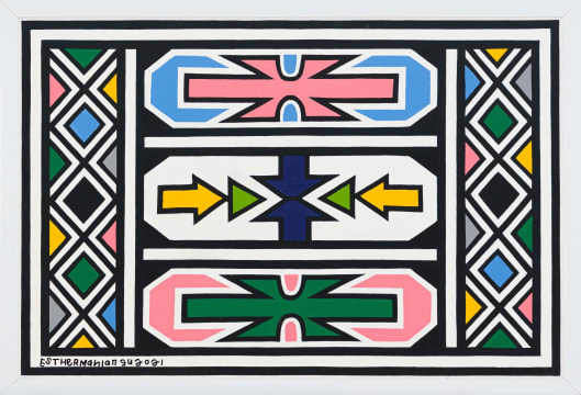 Untitled (Ndebele Pattern with Arrows) by Esther Mahlangu | Strauss & Co