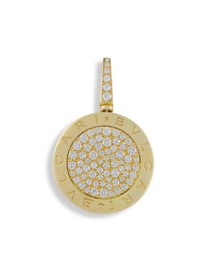 18k yellow gold medallion diamond pendant, Bulgari