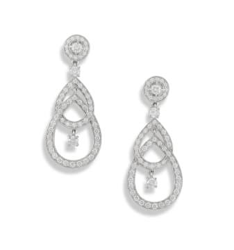 Pair of 18k white gold and diamond drop earrings, Boucheron
