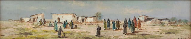 Otto Klar; Figures in a Village