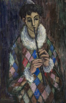 Hennie Niemann Snr; Harlequin Playing the Flute