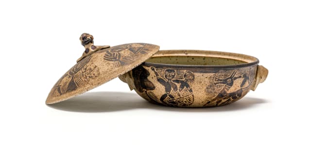 Lindunusa Mabaso; Lidded Dish with Decorative Handle