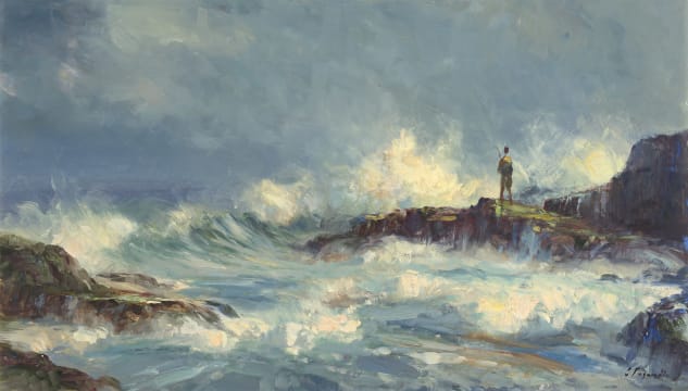 Christopher Tugwell; Seascape with Fisherman