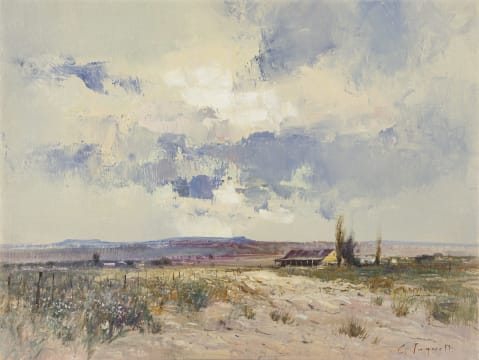 Christopher Tugwell; Landscape with House and Distant Hills