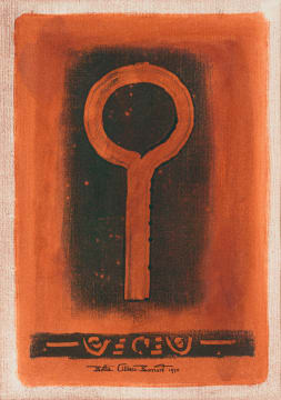 Bettie Cilliers-Barnard; Abstract in Black and Ochre