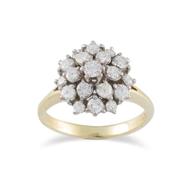 18k gold and diamond flower ring