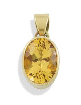 9k yellow gold citrine pendant