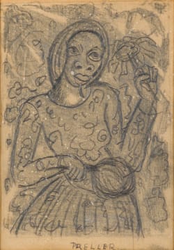 Alexis Preller; Woman Holding Flower