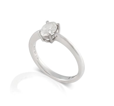 Platinum and diamond solitaire ring