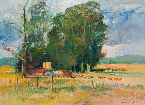 Errol Boyley; Landscape with Trees and Cattle
