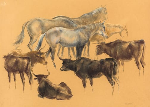 John Rattenbury Skeaping; Round the Water Hole