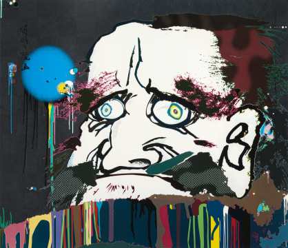 Takashi Murakami; The Road to Illumination Stretches Too Far Ahead. How Can I Fend Off the Crashing Waves of Earthly Desires? I Am There in a Mournful Beast. The Husk of Humanity, Too Cruel