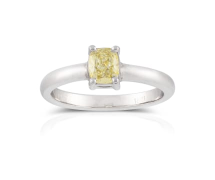 18k white gold yellow diamond solitaire