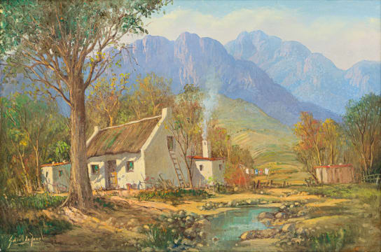 Gabriel de Jongh; A Cottage with Smoking Chimney