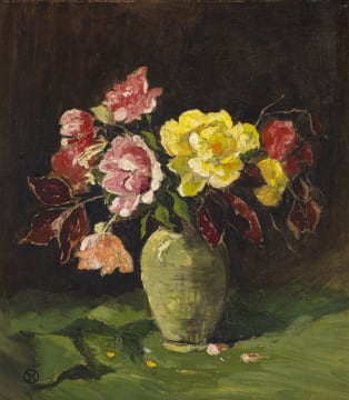 Nita Spilhaus; Roses in a Vase